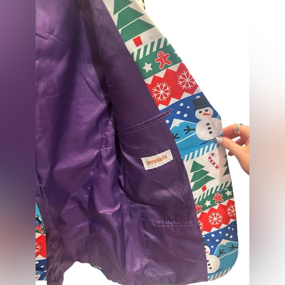 Opposuits Winter Snowman Snowflake Funny Suit Blazer Medium 38-40 - Picture 3 of 7